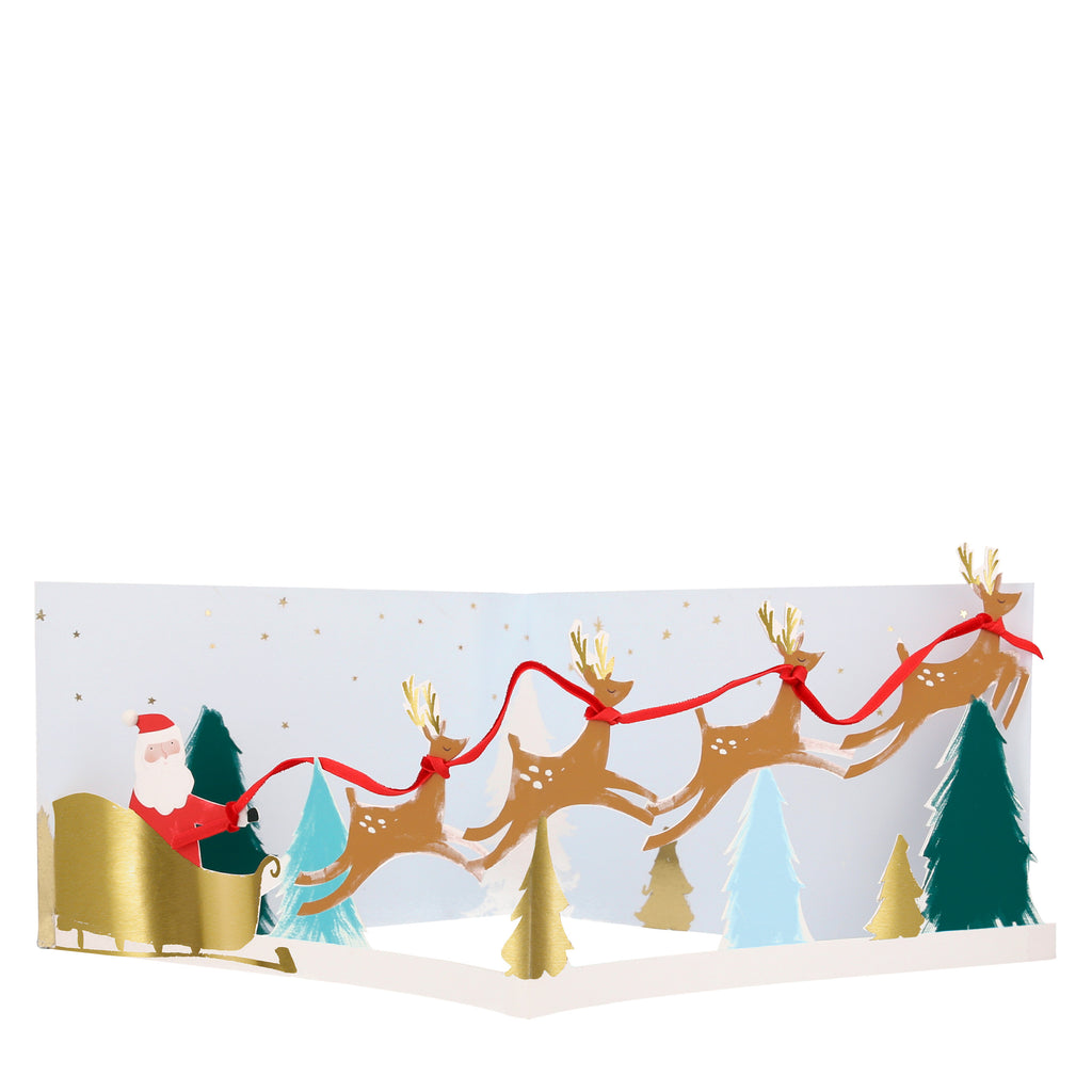 Santa's Sleigh 3D Scene Card