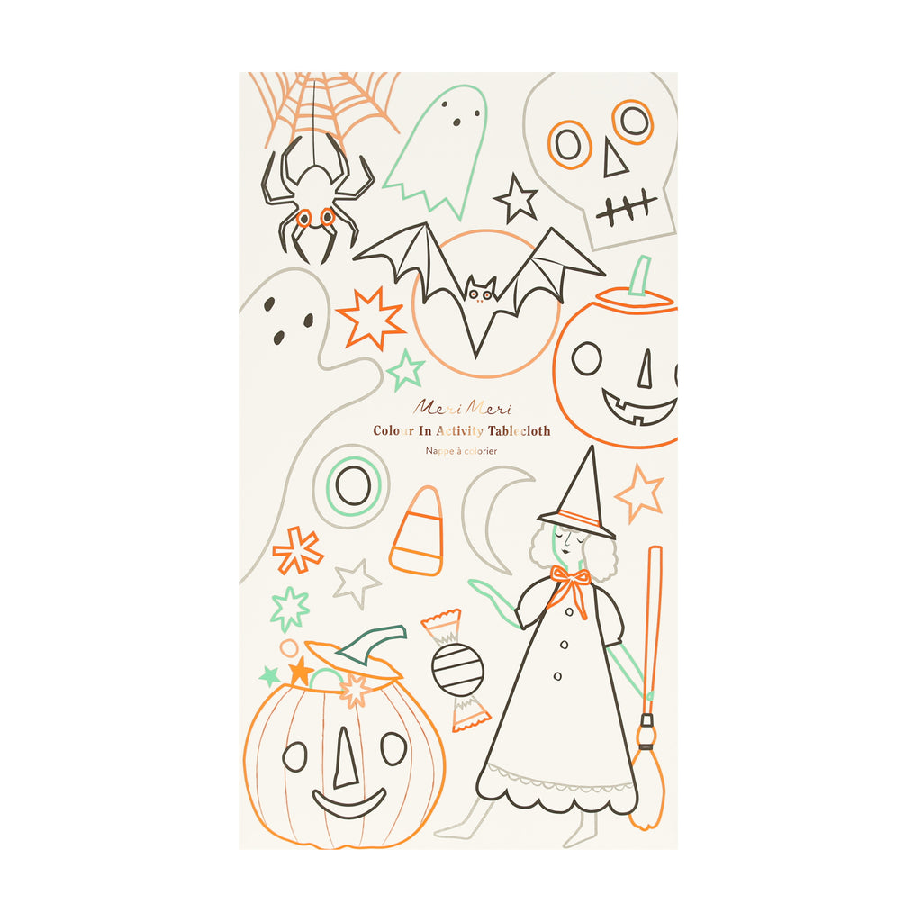 Halloween Color In Activity Tablecloth